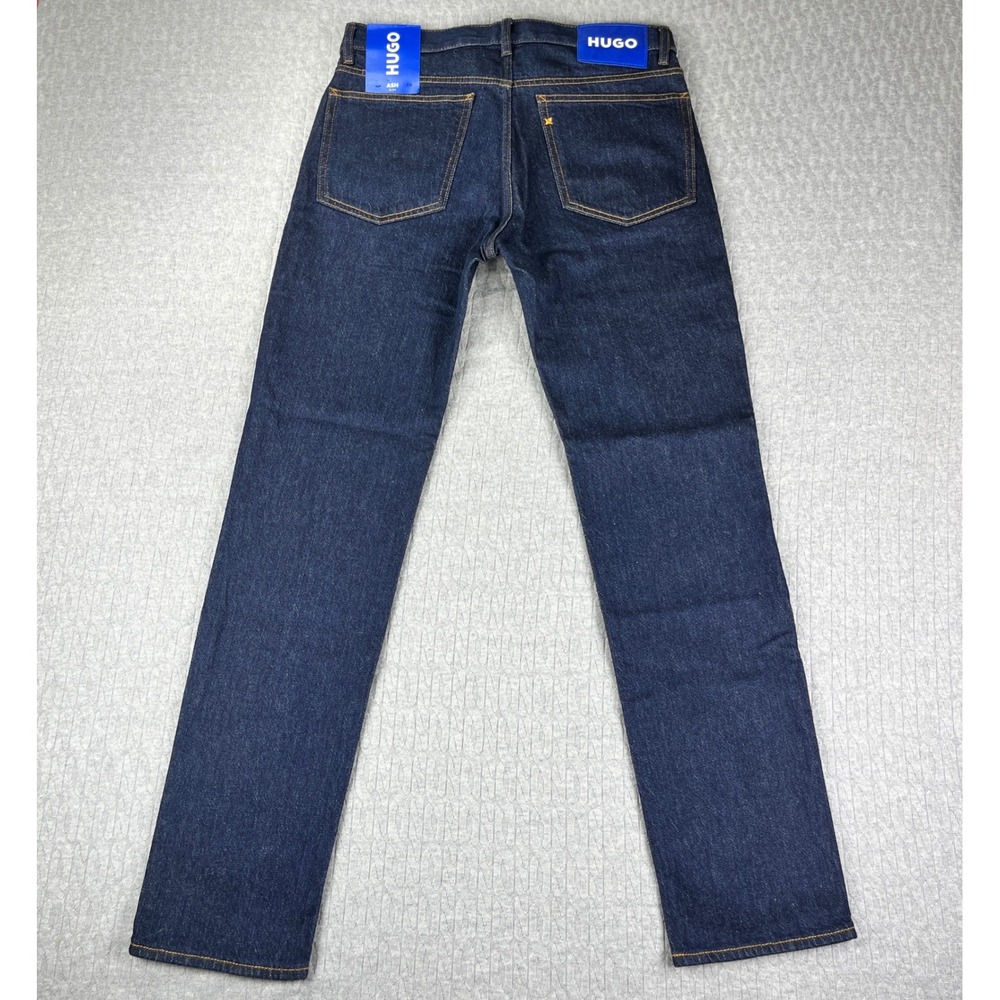New HUGO Jeans Mens 30x32 Dark Blue Ash Slim Fit Denim 50511422